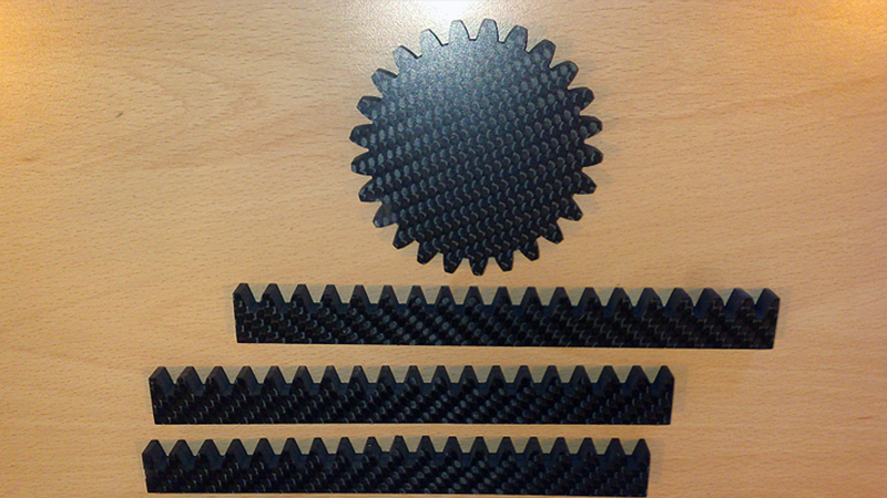 Cremagliere ed ingranaggi stampati.