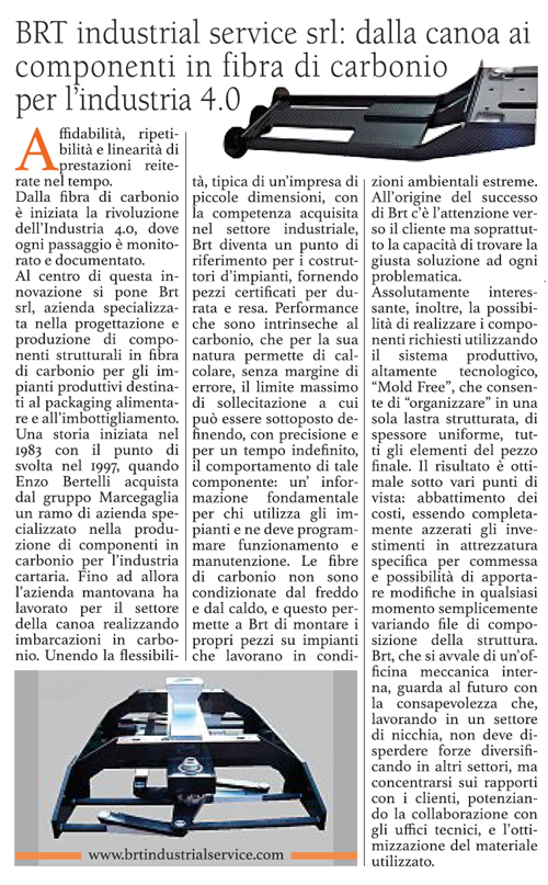 BRT: dalla canoa ai componenti in fibra di carbonio per l'industria 4.0